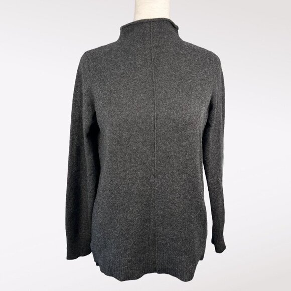 Max Studio Wool Blend Sweater Charcoal Gray Mock Neck Pullover Small - Picture 1 of 8